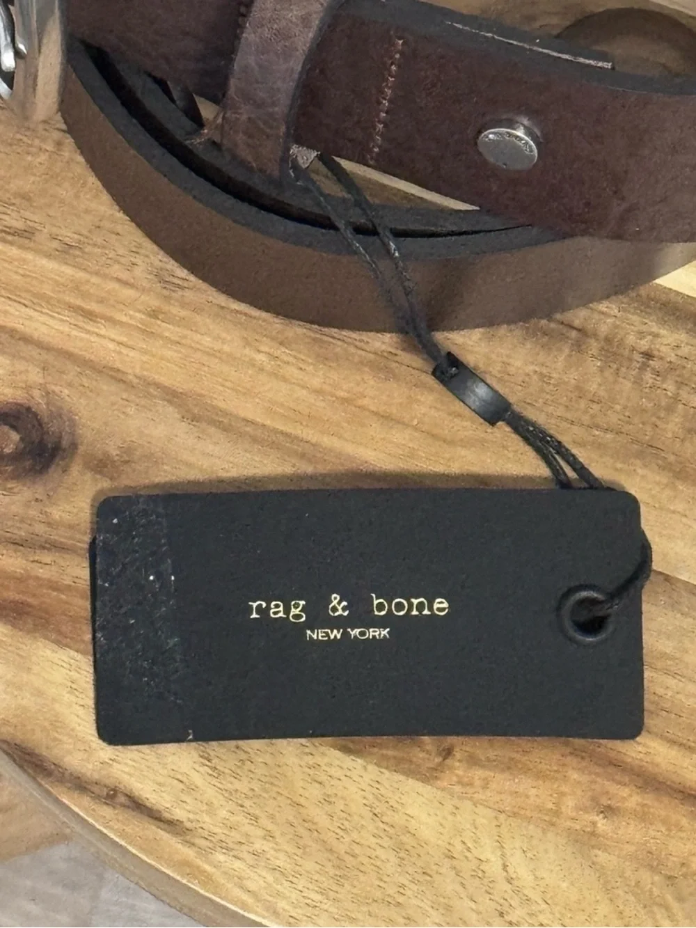 Rag & Bone Unisex Rugged Leather Belt Espresso Dark Brown Size 38 NWT New